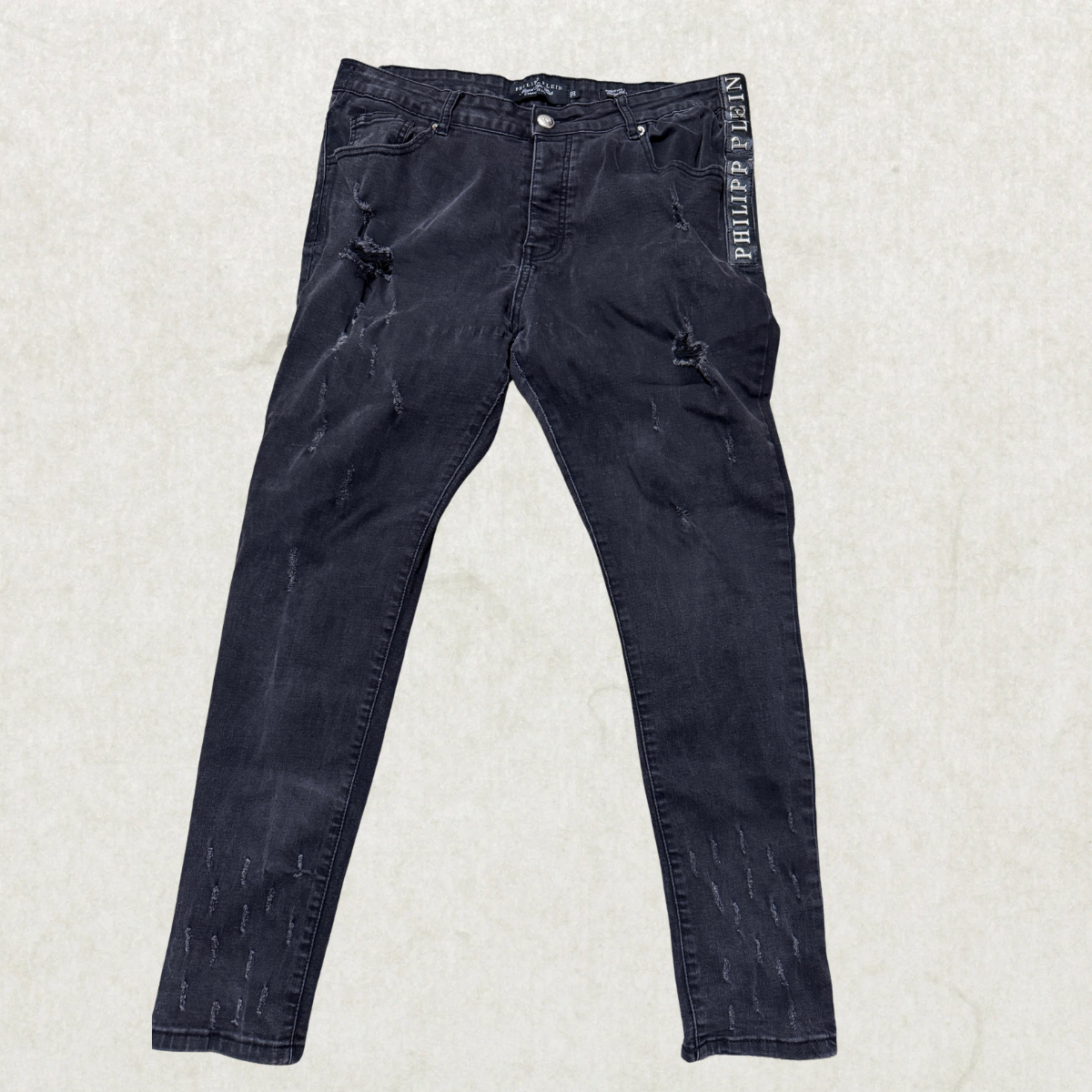 Philipp Plein Men Black Skinny Jeans  - Size 38