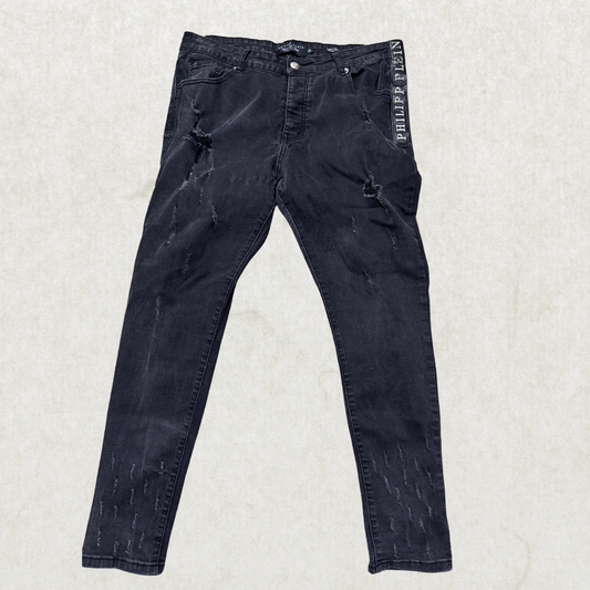 Philipp Plein Men Black Skinny Jeans  - Size 38