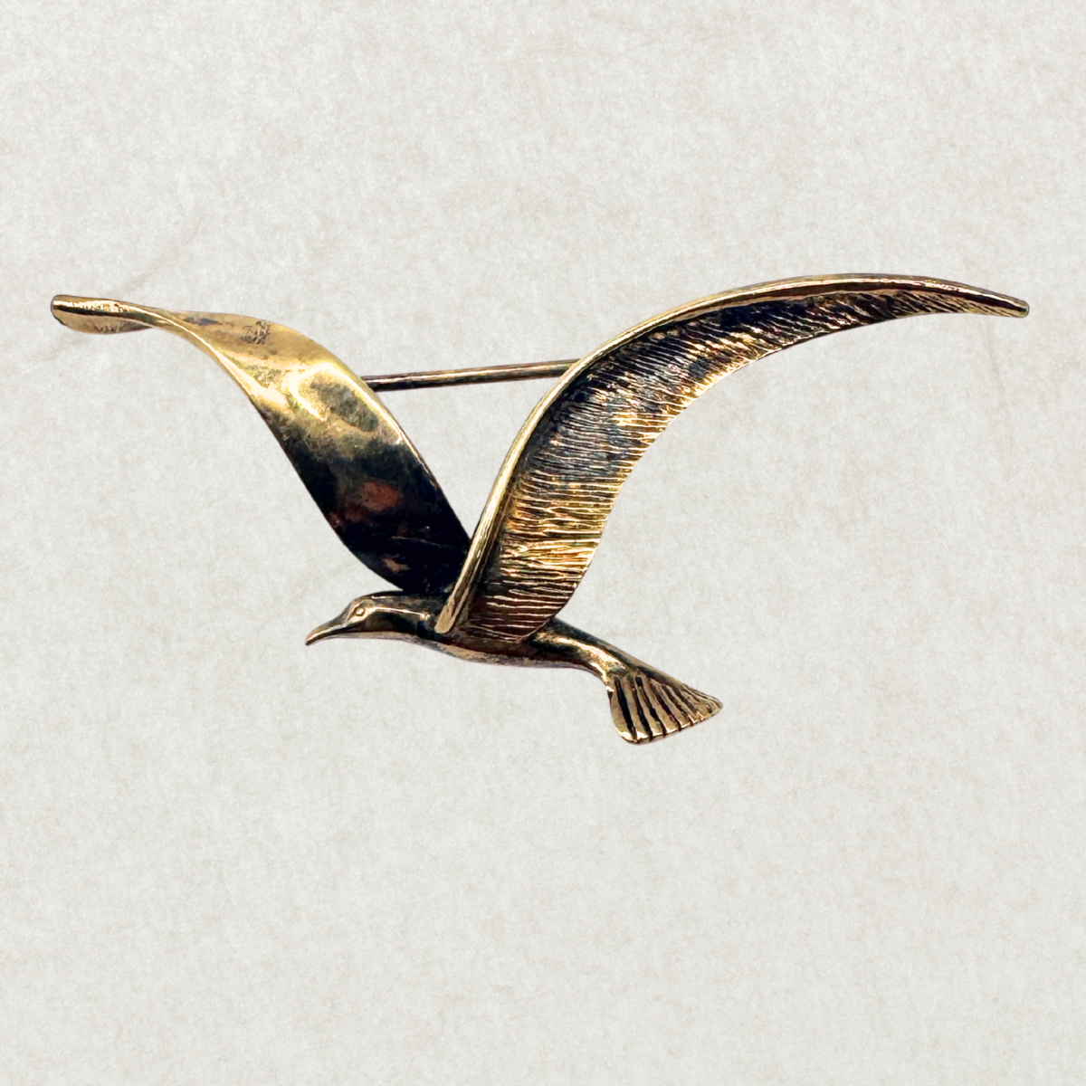 Vintage Gold Plated Sterling Silver Bird Brooch
