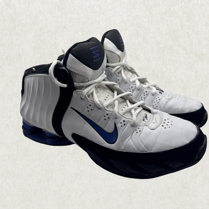 Vintage 2005 Nike Shox Lethal TB – Size 11, White/Black/Blue, Retro Basketball Sneakers