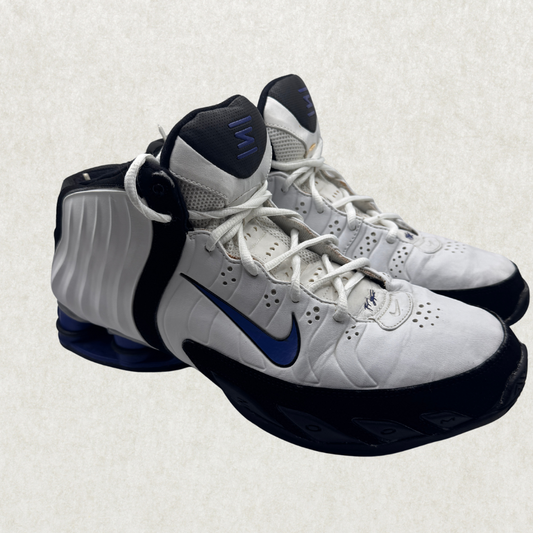 Vintage 2005 Nike Shox Lethal TB – Size 11, White/Black/Blue, Retro Basketball Sneakers