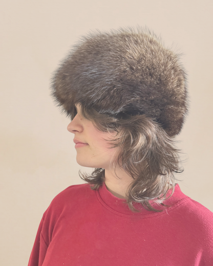 Vintage 1960s Raccoon Fur Hat – Crowncap Winnipeg, Made in Canada, 100% Raccoon