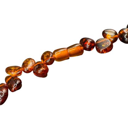 Baltic Amber Vintage Beaded Necklace – Authentic, Handcrafted, 26.5"