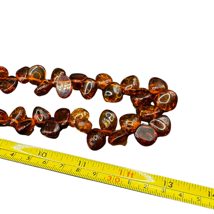 Baltic Amber Vintage Beaded Necklace – Authentic, Handcrafted, 26.5"