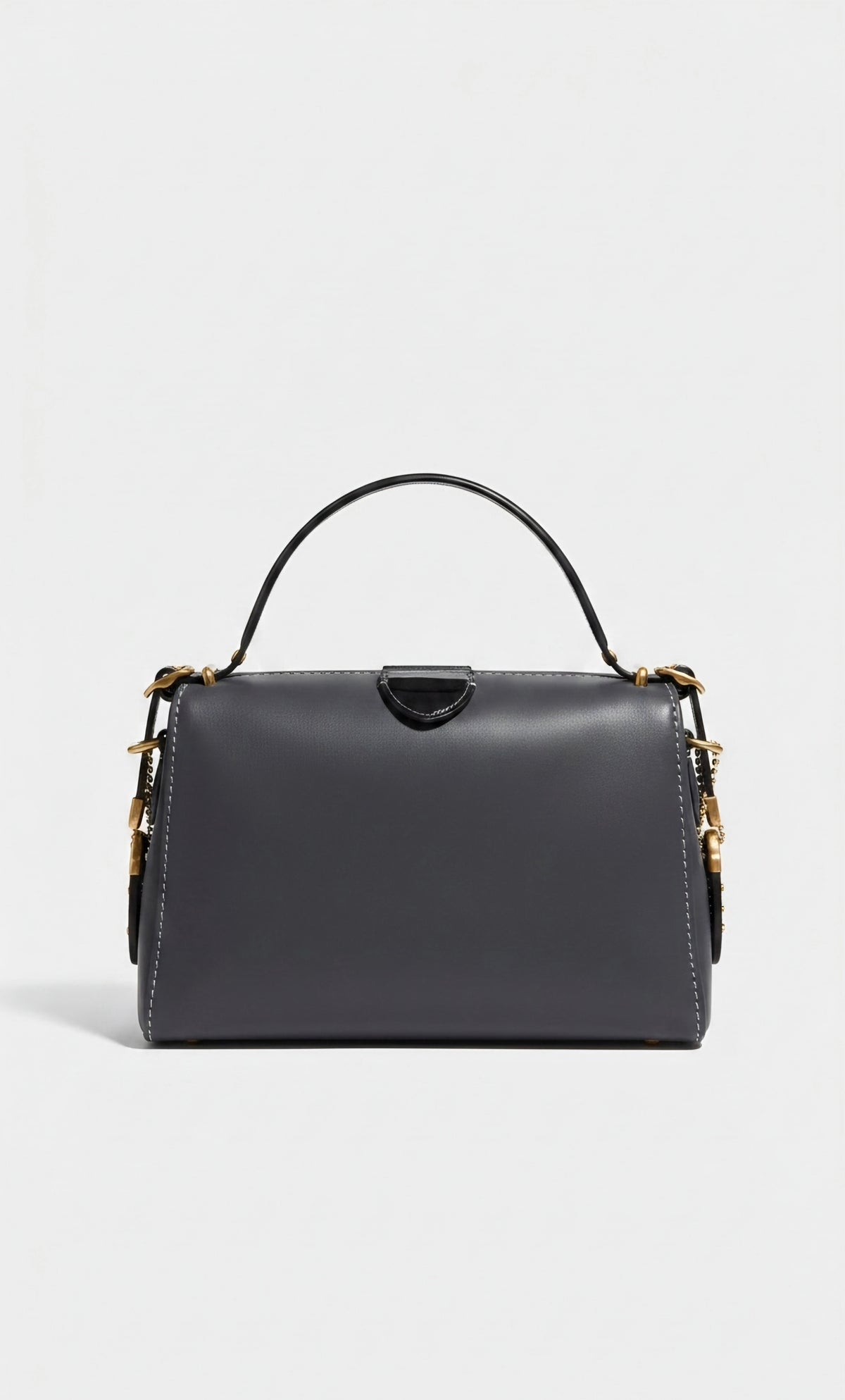 Coach 1941 Glovetanned Leather Kisslock Frame Satchel Bag Dark Slate Grey BNWOT