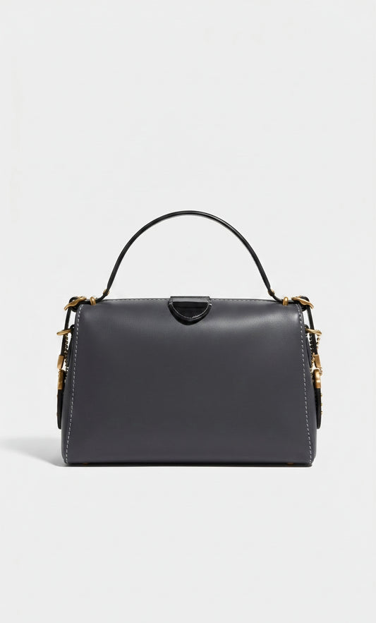 Coach 1941 Glovetanned Leather Kisslock Frame Satchel Bag Dark Slate Grey BNWOT